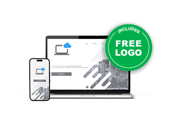 Brand builder design templates logo maker for black friday deals 2024 options in mobile and laptop and a green free logo stamp image with laptop and two screens popping out.
