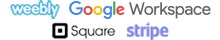 Logos für Weebly, Google Workspace, Square, Stripe