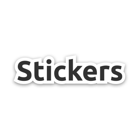 Sample of the word stickers with white border