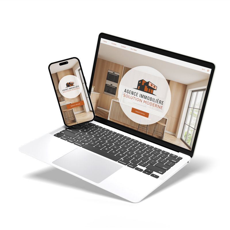 Modern Solution Real Estate est un logo créé avec Logo Maker, qui représente une société immobilière avec un design élégant, à utiliser sur un site web professionnel, des cartes de visite et plus encore.