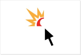 Ein Pfeil, der auf ein selbsterstelltes Icon-Logodesign zeigt